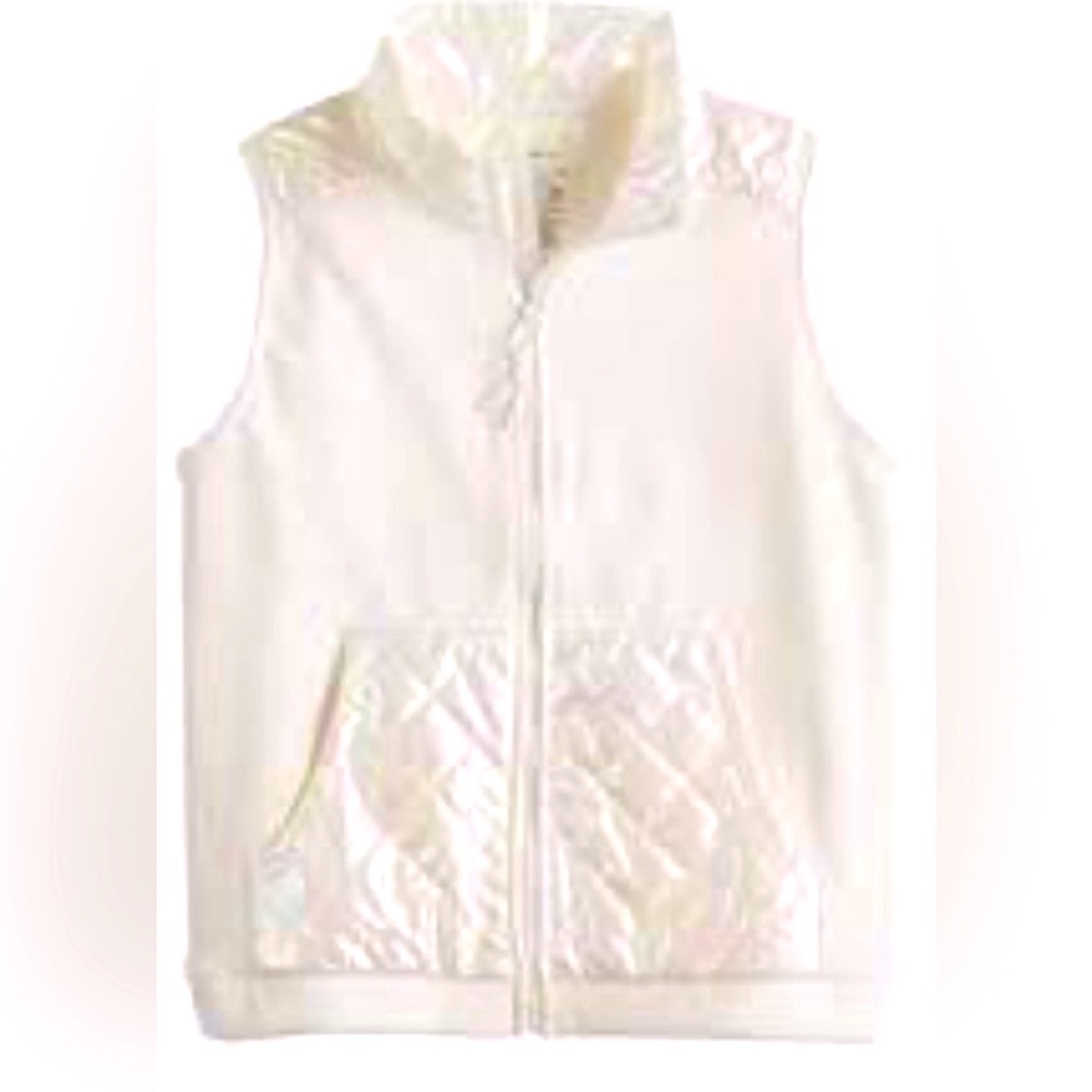 NWT [Tek Gear] Sleeveless Full-Zip White Wildflower Quilted Vest Girls XXL 18/20 - Picture 2 of 12